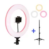 NEO DIGITAL - Trípode y Aro de Luz Led 16 pulgadas 41cm Sesión de Foto RL02 Rosado
