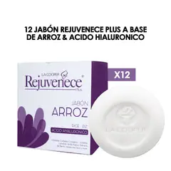 GENERICO - 12 Jabón Rejuvenece Plus a base de Arroz & Acido Hialuronico.