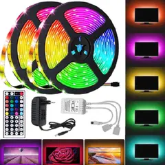 CLN TECH - Cinta led rgb 5050 x 5m + control remoto + fuente kit completo