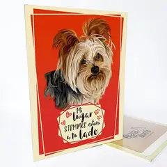 QALA DISEÑO - Cuadro Decorativo - - Perro Yorkie - 30x225 cms Yorkshire