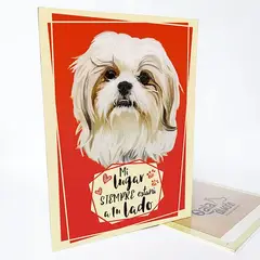 QALA DISEÑO - Cuadro Decorativo - - Perro Shih Tzu 2 - 30x22.5 cms