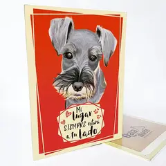 QALA DISEÑO - Cuadro Decorativo - - Perro Schnauzer - 30x225 cms