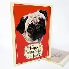 QALA DISEÑO - Cuadro Decorativo - - Perro Pug - 30x225 cms