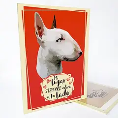 QALA DISEÑO - Cuadro Decorativo - - Perro Bull Terrier - 30x225 cms