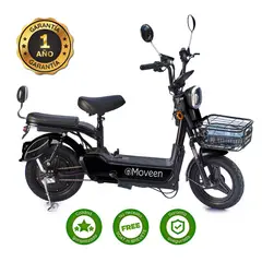 MOVEEN - Moto Bicimoto Eléctrica MED URBAN 2 Negro + candado con clave de regalo