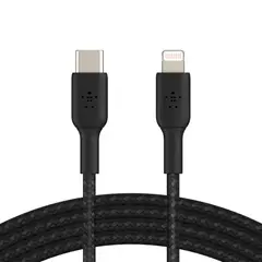 BELKIN - Cable trenzado Lightning 1m to USB-C Charging MFi CAA004bt1MBK