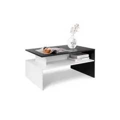 MUEBLES CRISOSTOMO - Mesa de centro blanco-negro 85cm