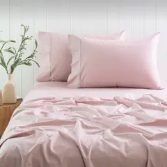 ISATEX HOME - Juego de Sábanas Rosado bebe 1.5 Plazas De Algodón Pima 200 HIilos