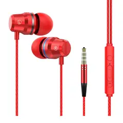 WESDAR - - Audífonos alámbricos R62 Rojo