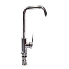 AGUA SANA - Grifo de cocina moderno semi curvo de acero inoxidable