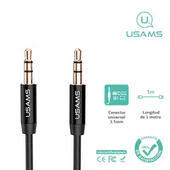 USAMS - Cable Audio 3.5mm a 3.5mm Negro YP-01