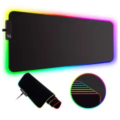 VARIOS - Mousepad Gamer con Luces RGB 80x30cm Negro