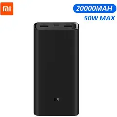 XIAOMI - Cargador power bank 3 20000mah usb-c 50w quick charge 3.0