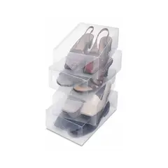 WHITMOR - Set x 4 cajas transparentes de zapatos mujer