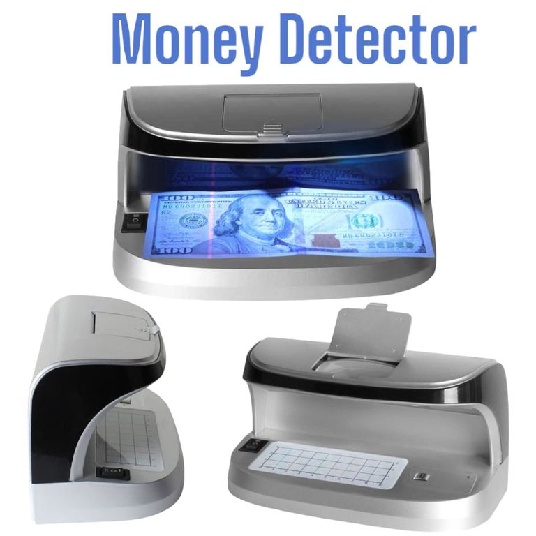 Detector Recargable de Billetes Verdaderos UV Luz Blanca Lupa