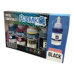 RAMKO - Pack de tintas compatibles T664 4 más 1 gratis 70ml