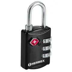 HERMEX - Candado maletero de combinación 27 mm seguridad tsa blíster