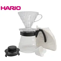 HARIO - Kit Negro V60 Dripper 1-4 Tazas