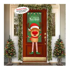 GENERICO - Banderin Colgante Navideño Decorativo para Puertas - Reno
