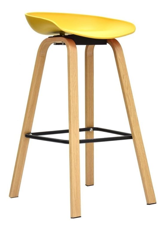 Banco Para Bar Misuri Fijo Amarillo Bonno