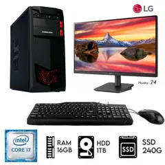 INTEL - Computadora PC Core i7 3.2ghz RAM 16GB HDD 1TB + SSD 240GB Monitor 24´´LG