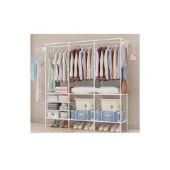 GENERICO - Ropero Perchero Organizador Armario Closet Armable 3 Cuerpos Blanco