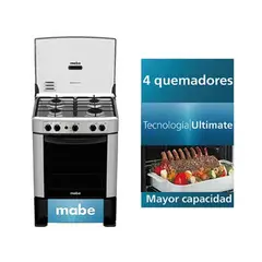 Mabe - Cocina Mabe a Gas  4 Hornillas Inoxidable CMP6014AG0 Silver