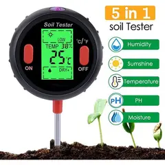 OEM - Medidor de suelo 5 en 1 ph, inten. solar, temp, humedad, ambiente