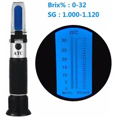 GENERICO - Refractometro atc 2 en 1 32% brix 1120 gs vino azúcar leche cerveza