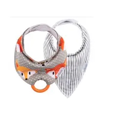 Dr Browns - Set 2 Baberos bandana con mordedor modelo Zorro/Rayas
