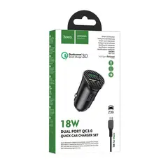 HOCO - Cargador para Auto Z39 doble USB 18w QC30 5A con cable micro USB