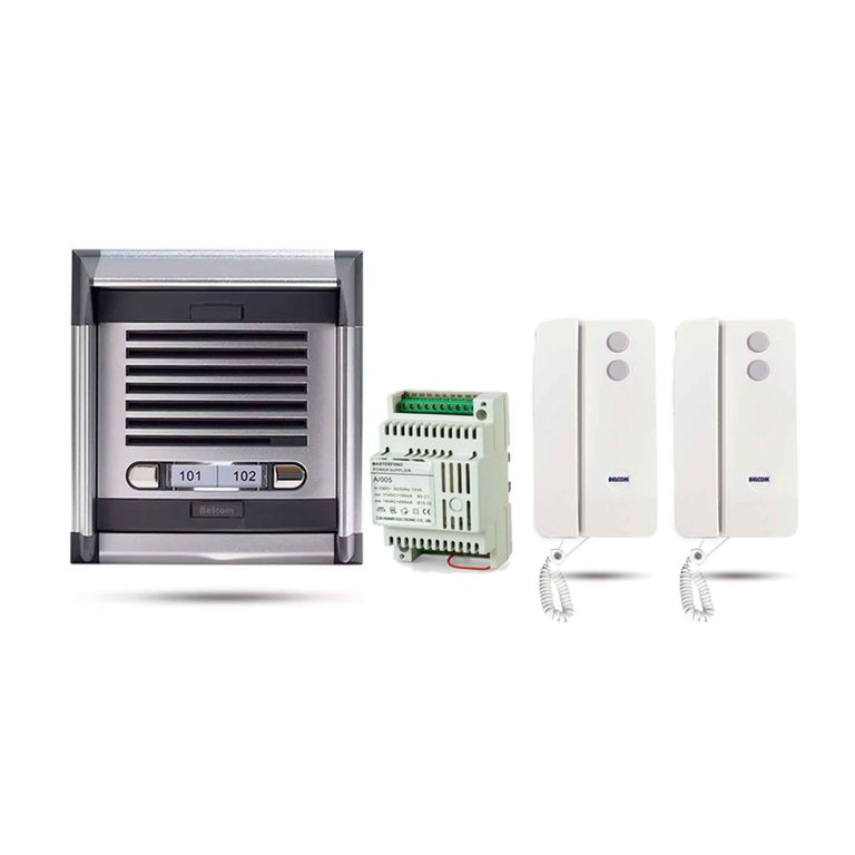 Kit Intercomunicador Para Departamento Edificio 2 Puntos Belcom PE-0702