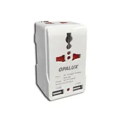 OPALUX - Adaptador Enchufe Multiple Con 2 Puertos Usb Op-823 A