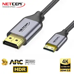 NETCOM - Cable Mini Hdmi a Hdmi 10 Metros 2.0 4K 60 Hz ULTRA HD eARC