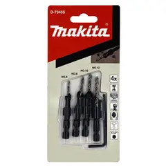 MAKITA - Broca Avellanador Hexagonal para Madera 4 Piezas Makita D-73455