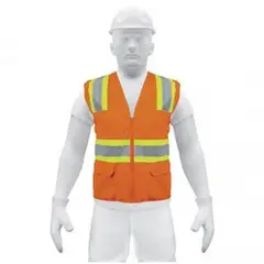 TRUPER - Chaleco de Seguridad Naranja Max Visibilidad Y 6 Bolsas