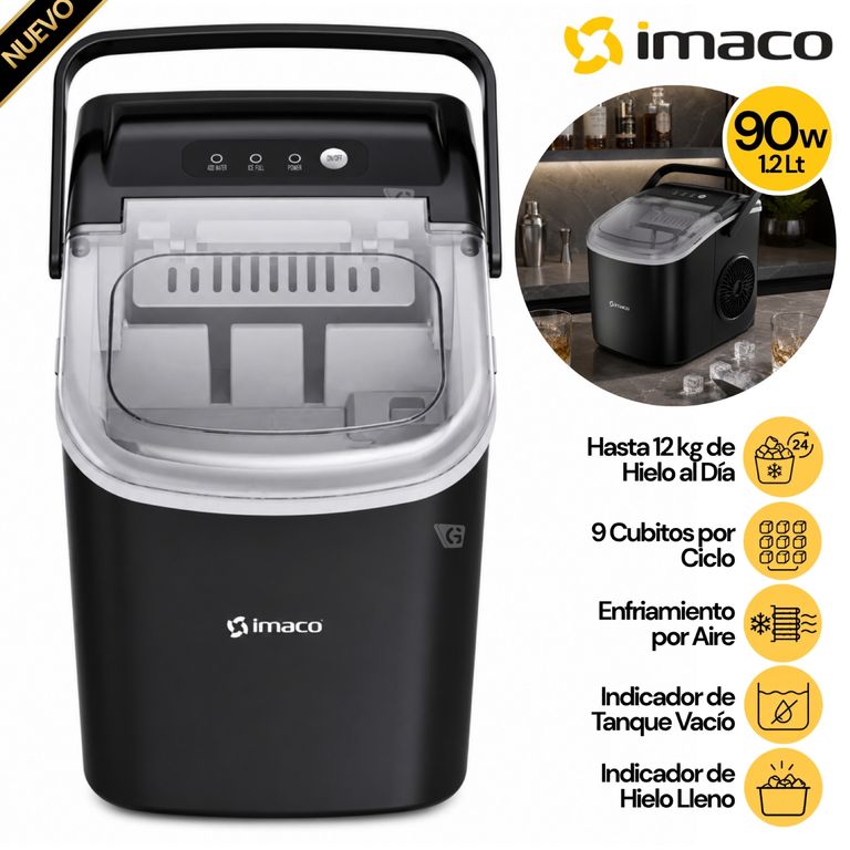 Maquina hacer Hielo 90W Imaco IMK1209 Negro