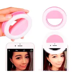 SEISA - Mini Aro Selfie Anillo Luz Led con Batería Recargable - Rosado