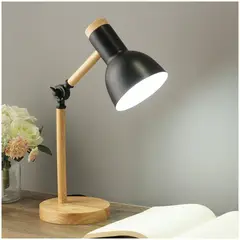 INSPIRA - Lámpara de escritorio clásica lámpara de mesa ajustable madera negro