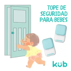 KUB - Seguro tope de puertas x 4 unid para bebe seguridad