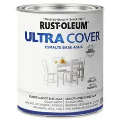 RUST OLEUM - Ultra Cover Esmalte al Agua Brochable Blanco Brill. 0,946 lts