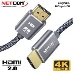 NETCOM - Cable HDMI 2.0 1.8 Metros Ultra HD 3D 4K 60hz 2160P Enmallado