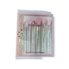 GENERICO - Set de 7 Brochas de Maquillaje Pink Glitter