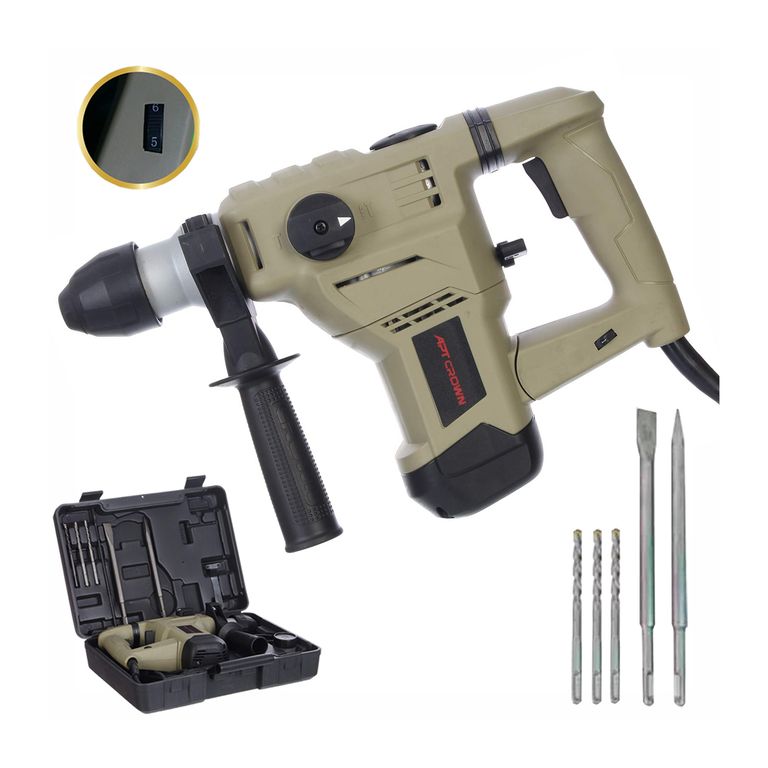 Taladro Rotomartillo Percutor Crown 1500w Sds Plus