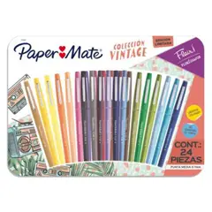 PAPER MATE - Marcadores Flair Colección Vintage Punta Media X24