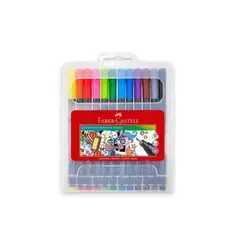 FABER-CASTELL - Marcadores Grip Fine Pen x 12 Estuche Rígido