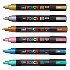 POSCA - Set Marcadores Punta 5m x 6 Metálicos