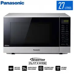 PANASONIC - Horno Microondas 27 Lt Tecnología Flat & Wide NN-SF564MRPM.