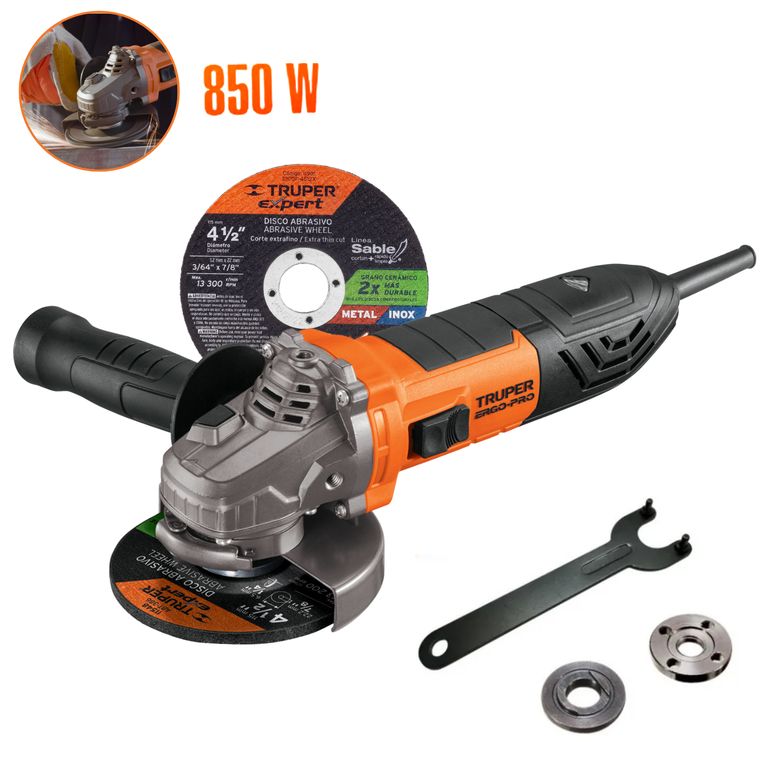 Amoladora Esmeril Angular Profesional 4 1/2" 850W ERGO-PRO Truper