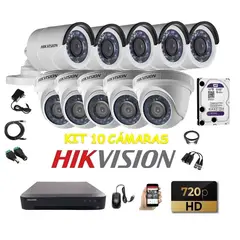 HIKVISION - Kit 10 Cámaras Seguridad HD 1tb
